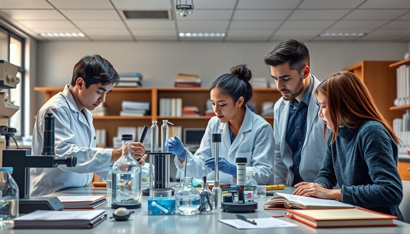 Students collaborating in study space